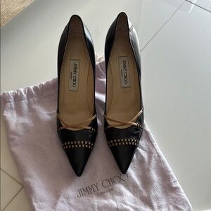Jimmy Choo dark brown and beige leather heels 39.5